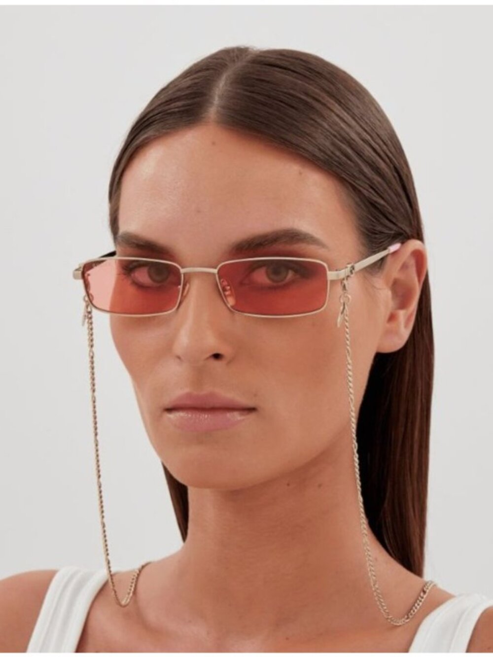 NEW GUCCI SUNGLASSES GG1600S 004 GOLD/PINK WOMEN WITH CHAIN - Picture 2 of 11